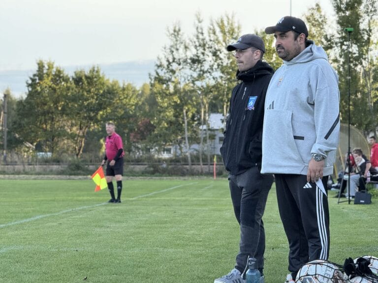 Tiago Nunes and Gonçalo Ferreira of Krakow Dragoons FC