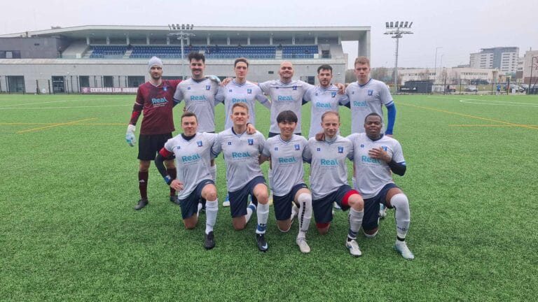 Krakow Dragoons FC players posing for a pre-match photo