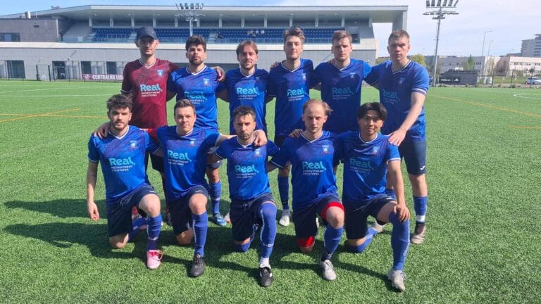 Krakow Dragoons FC players posing for a pre-match photo